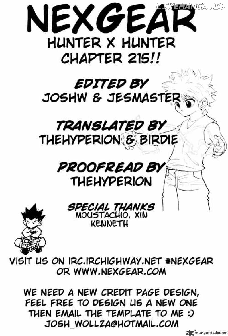 Hunter x Hunter, Chapter 215 image 01